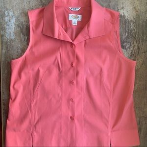 Talbots sleeveless button down